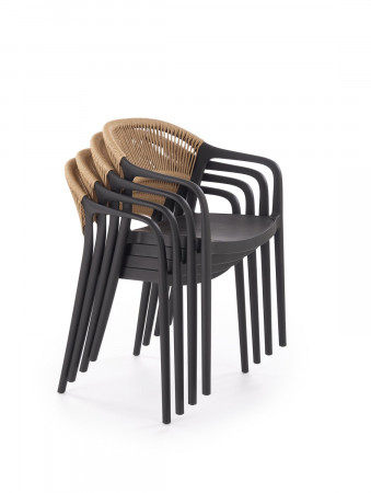 Стул уличный HALMAR K-582 (черный/натуральный)