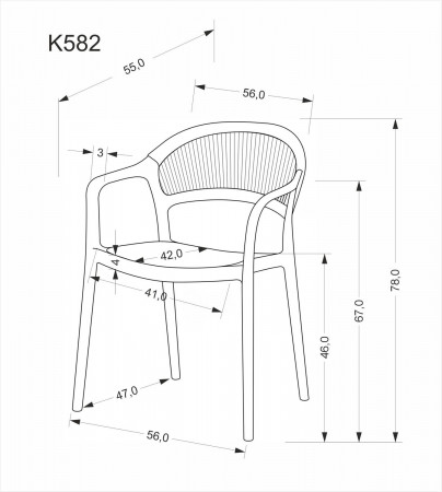 Стул уличный HALMAR K-582 (черный/натуральный)