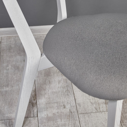 Кухонный комплект Ont- Винцензо 100 Премиум белый стол + 4 Стула Вито Премиум серый