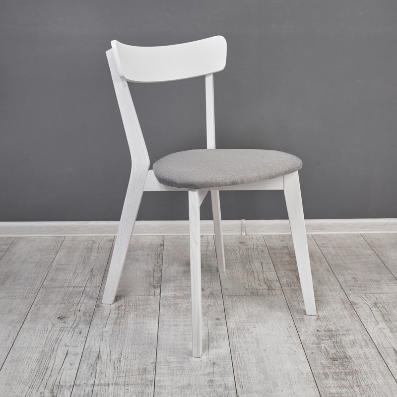 Кухонный комплект Ont- Винцензо 100 Премиум белый стол + 4 Стула Вито Премиум серый