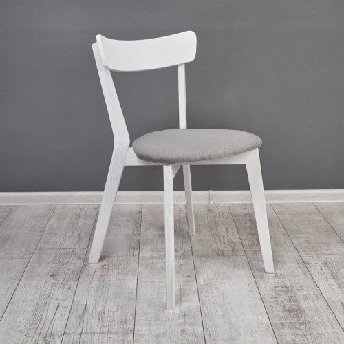 Кухонный комплект Ont- Винцензо 100 Премиум белый стол + 4 Стула Вито Премиум серый