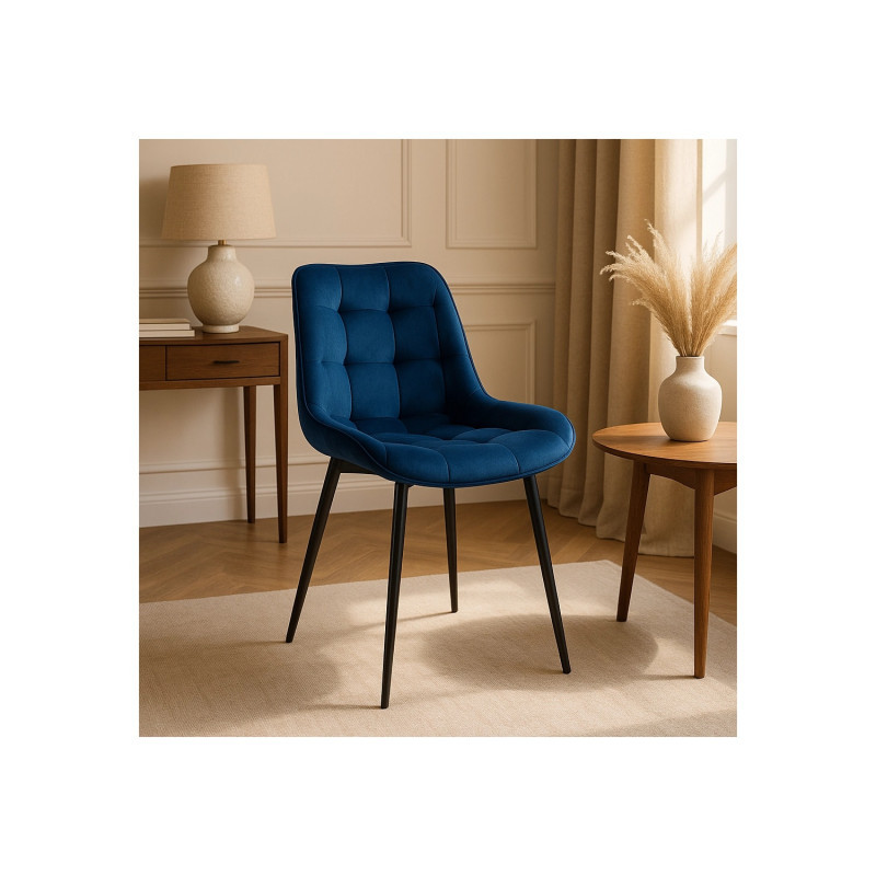 Стул обеденный MEBEL ELITE CHRIS синий велюр