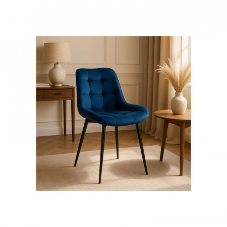 Стул обеденный MEBEL ELITE CHRIS синий велюр