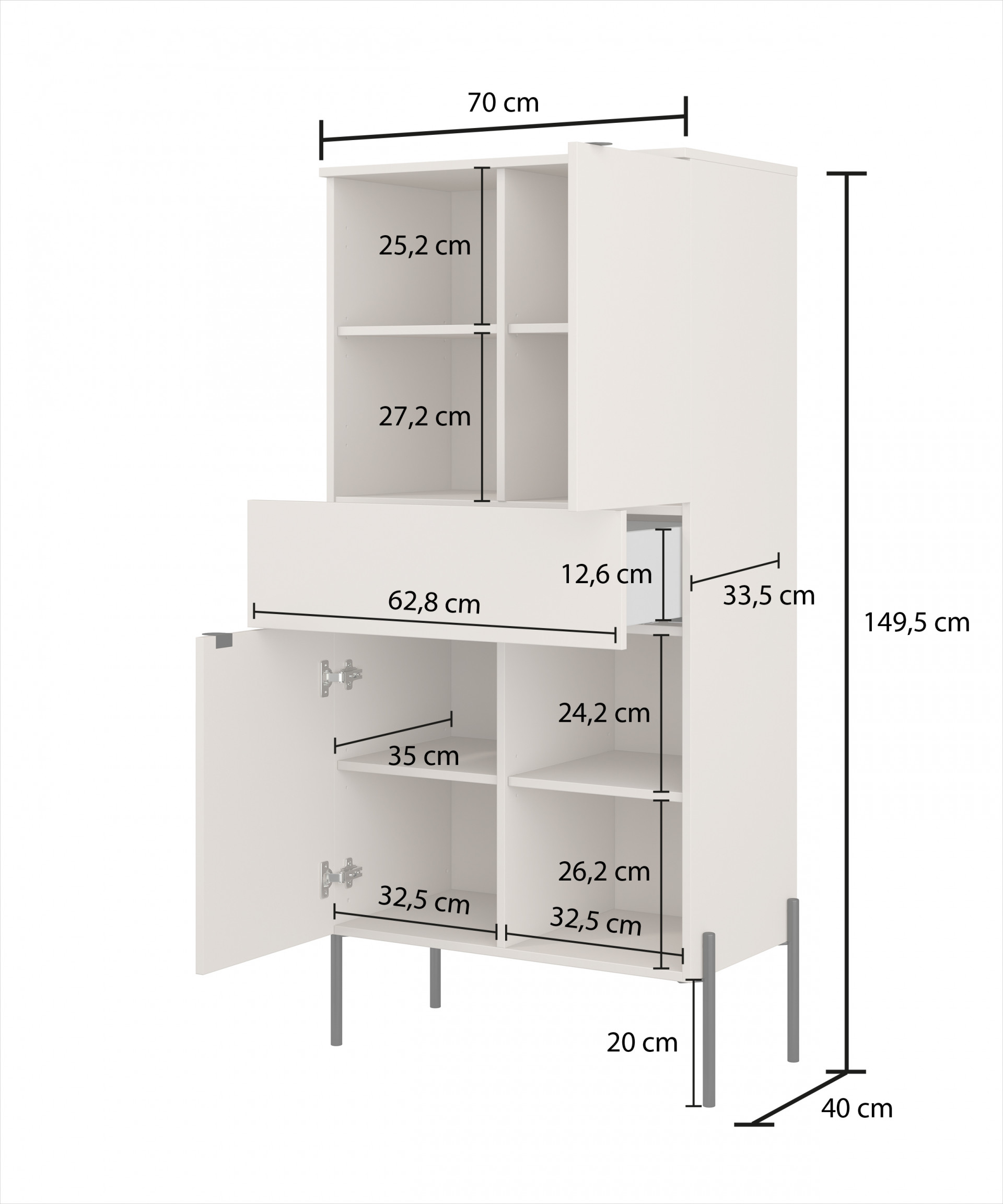 Комод на 2 двери и 1 ящик Helvetia ORE 24LKOG42 (дуб Линдберга/кашемир)