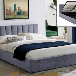 Кровать двуспальная SIGNAL Montreal VELVET 140х200 (серый, карри)