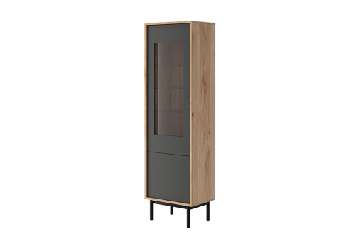Витрина PIASKI BASIC BWT54, ЛДСП Джексон Гикори, 54х185х39см