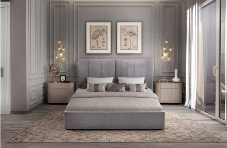 Кровать с подъемным механизмом BIO- Бьянка (светло-серый)  