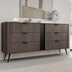 Комод Perfect home Veris 6S/163 (дуб дунин / черный)