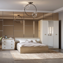 Спальня (модульная) EVR- Соната-3 дуб Сонома + фасад белый