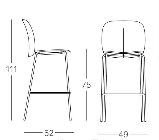 Стул барный VLL- SCAB Mentha 2715 (антрацит, тортора, карамель, шалфейный)
