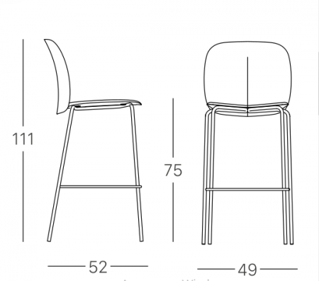 Стул барный VLL- SCAB Mentha 2715 (антрацит, тортора, карамель, шалфейный)