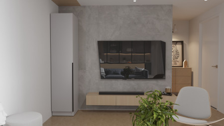 Шкаф-пенал с полками на 2 шухляды и 1 дверь ViA- Сити С-4