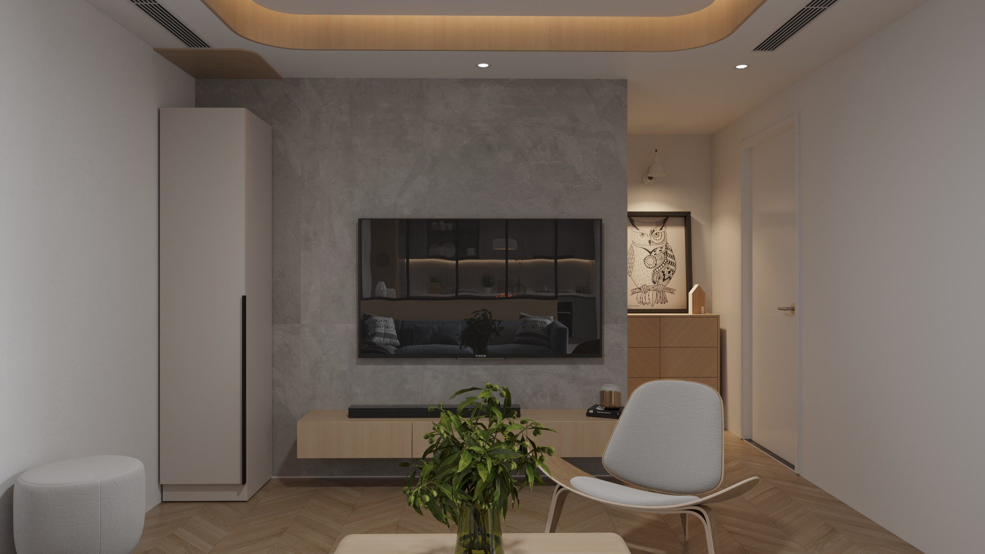 Шкаф-пенал с полками на 2 шухляды и 1 дверь ViA- Сити С-4