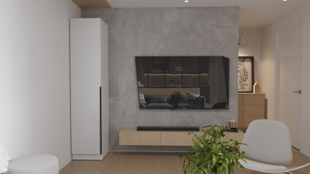 Шкаф-пенал с полками на 2 шухляды и 1 дверь ViA- Сити С-4