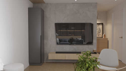 Шкаф-пенал с полками на 2 шухляды и 1 дверь ViA- Сити С-4