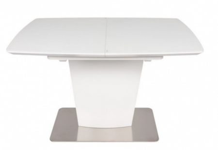 Стол обеденный модерн NL- CHICAGO (Чикаго) белый стекло сатин