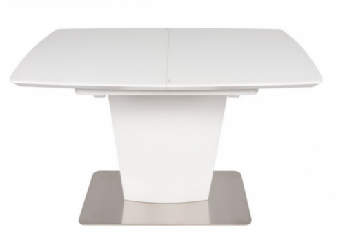 Стол обеденный модерн NL- CHICAGO (Чикаго) белый стекло сатин