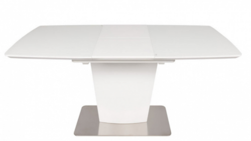 Стол обеденный модерн NL- CHICAGO (Чикаго) белый стекло сатин