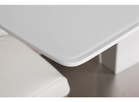 Стол обеденный модерн NL- CHICAGO (Чикаго) белый стекло сатин