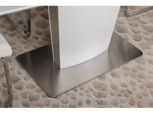 Стол обеденный модерн NL- CHICAGO (Чикаго) белый стекло сатин