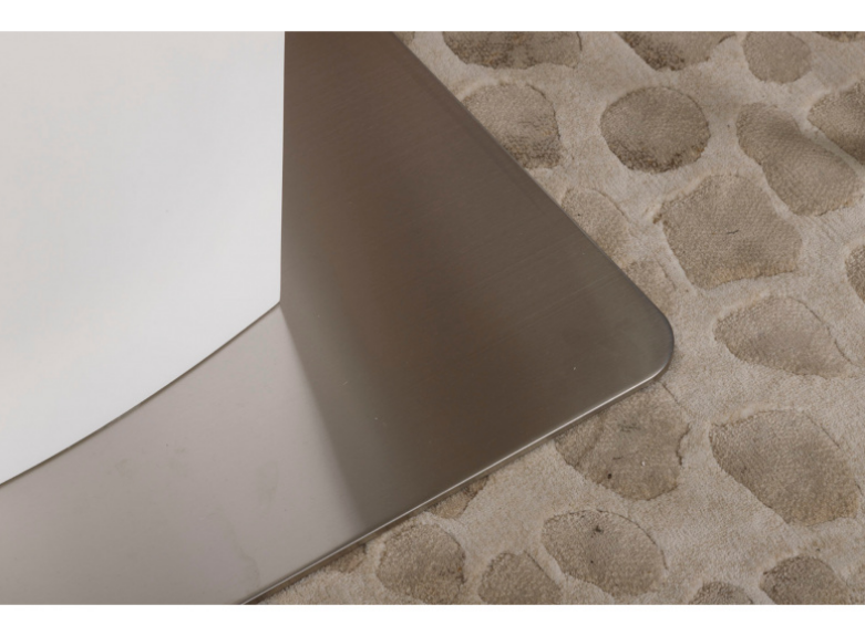 Стол обеденный модерн NL- CHICAGO (Чикаго) белый стекло сатин