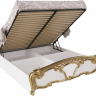 Кровать с подъемным механизмом MRK- Ева Глянец белый+золото 1,6х2,0