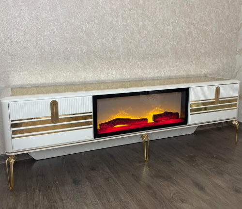 Тумба TV Art-Deco EXI- Берлин с камином
