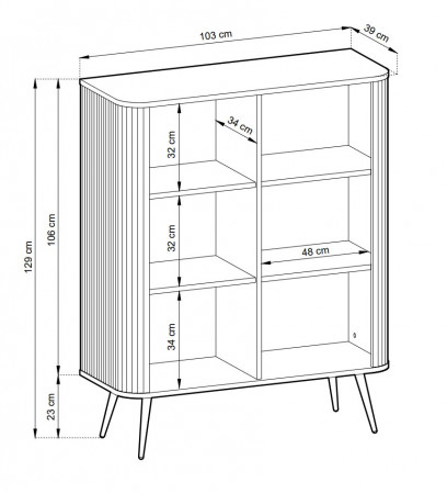Комод Perfect Home Зова/Zova 2-дверный с золотыми ножками K103 Кашемир
