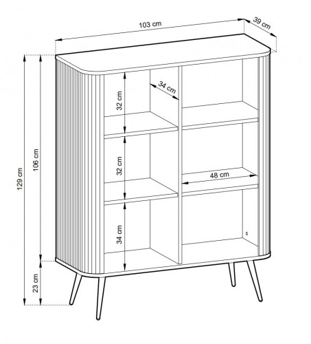 Комод Perfect Home Зова/Zova 2-дверный с золотыми ножками K103 Кашемир