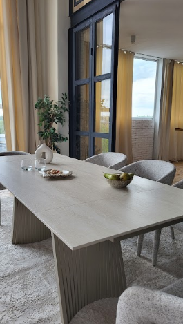 Стол керамический раскладной VTR- ТМL-985 (Олимпия) крема марфиль