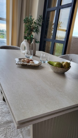 Стол керамический раскладной VTR- ТМL-985 (Олимпия) крема марфиль