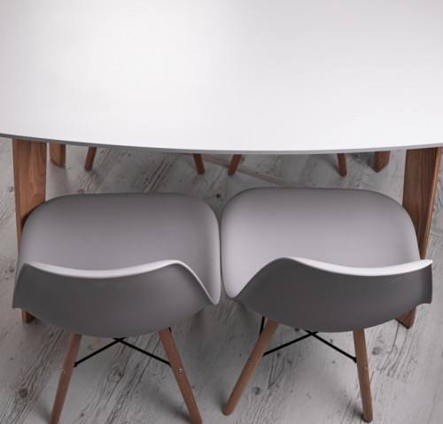 Кухонный комплект Ont- Винцензо 120 серый стол + 4 Стула Classic (Осако) 