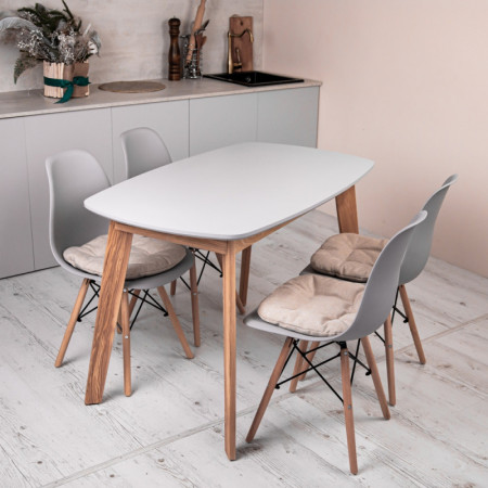 Кухонный комплект Ont- Винцензо 120 серый стол + 4 Стула Classic (Осако) 