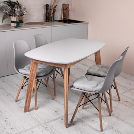 Кухонный комплект Ont- Винцензо 120 серый стол + 4 Стула Classic (Осако) 