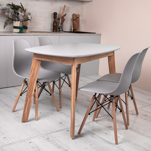 Кухонный комплект Ont- Винцензо 120 серый стол + 4 Стула Classic (Осако) 