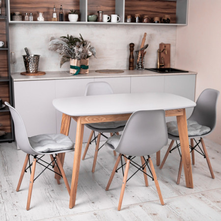 Кухонный комплект Ont- Винцензо 120 серый стол + 4 Стула Classic (Осако) 