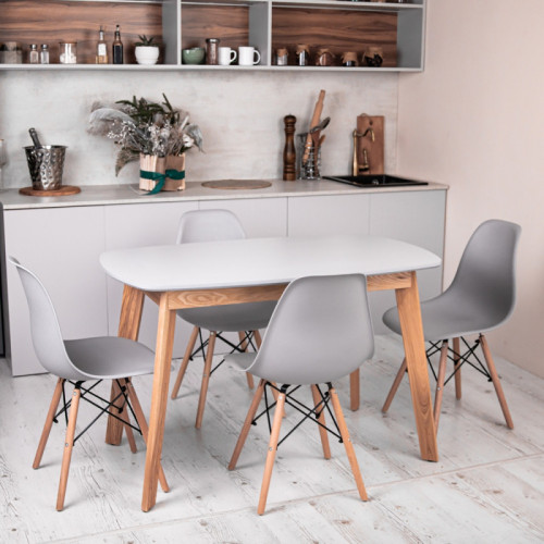 Кухонный комплект Ont- Винцензо 120 серый стол + 4 Стула Classic (Осако) 