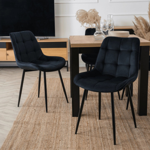 Стул обеденный MEBEL ELITE CHRIS черный велюр