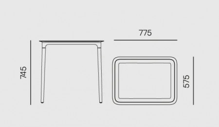 Стол прямоугольный уличный VLL- FERNE Rimo (серый, зеленый)