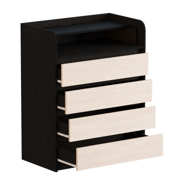 Комод пеленальный EVR- венге + фасад дуб молочный