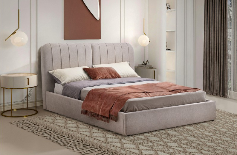 Кровать с подъемным механизмом BIO- Бьянка (бежевый)   