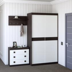 Прихожая(модульная) EVR- Соната-10 венге темный + белый