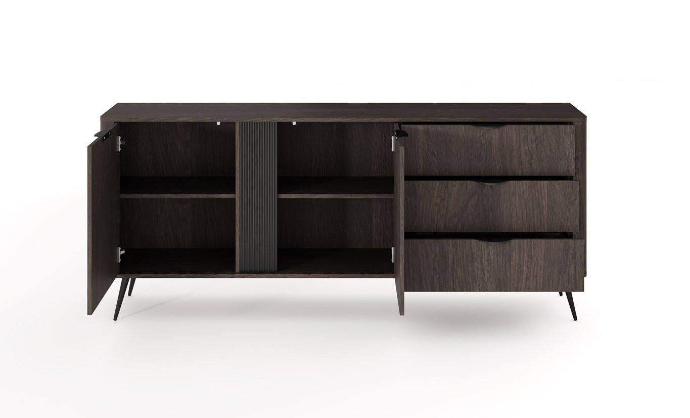 Комод Perfect home Veris 2D3S/195 (дуб дунин / черный)