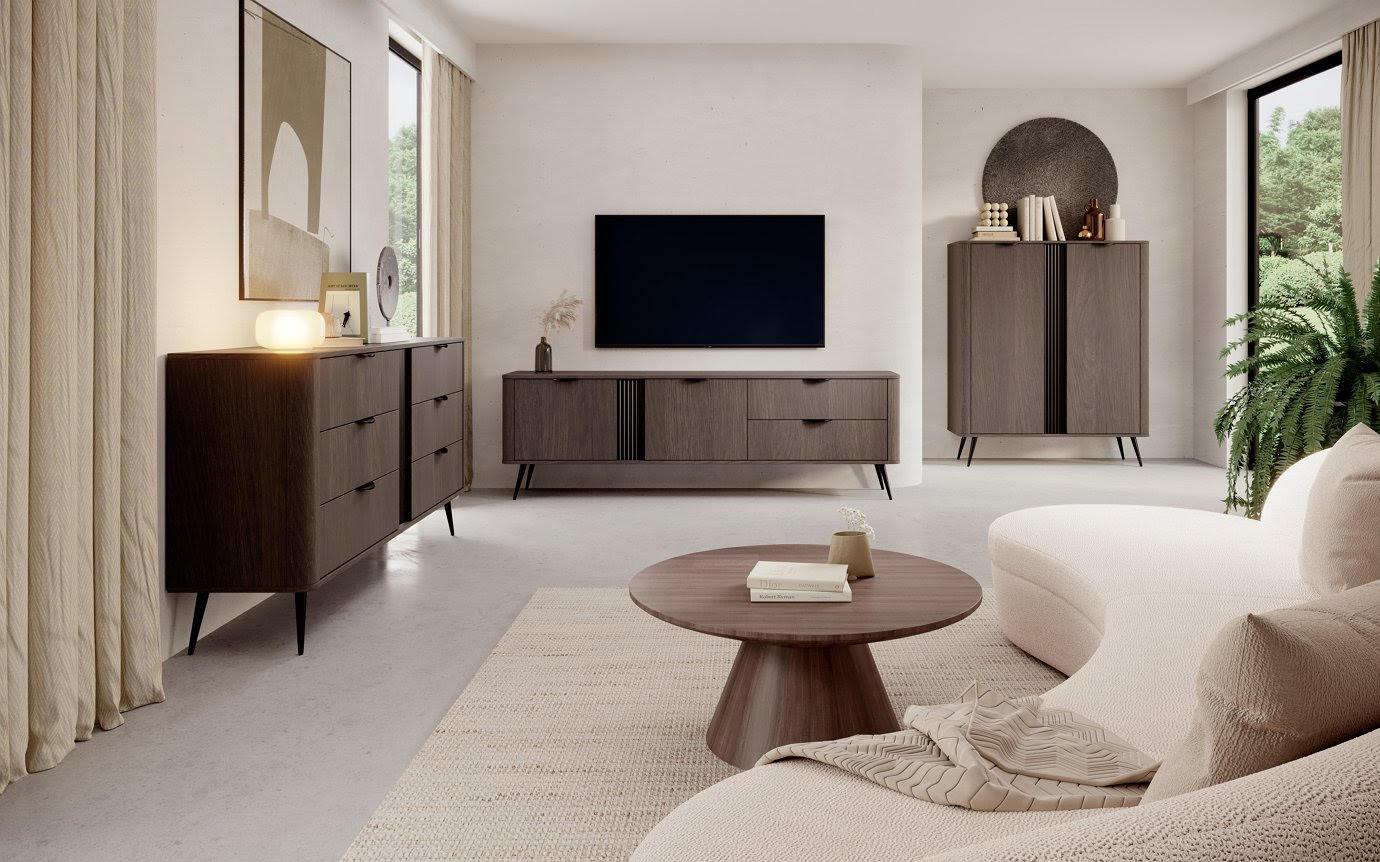 Комод Perfect home Veris 2D3S/195 (дуб дунин / черный)