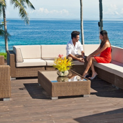 Комплект для отдыха из техноротанга Alexander Rose TEA- SAN MARINO угловой диван + кресло + стол