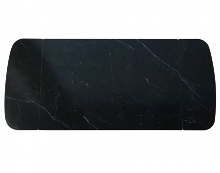 Стол раскладной INI- DUBLIN CERAMIC 120(180)*80 черный матовый/черный каркас  
