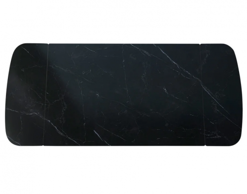 Стол раскладной INI- DUBLIN CERAMIC 120(180)*80 черный матовый/черный каркас  