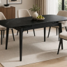 Стол раскладной INI- DUBLIN CERAMIC 120(180)*80 черный матовый/черный каркас  