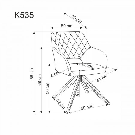 Стул обеденный Halmar K-535 (бежевый, зеленый, пепельный)