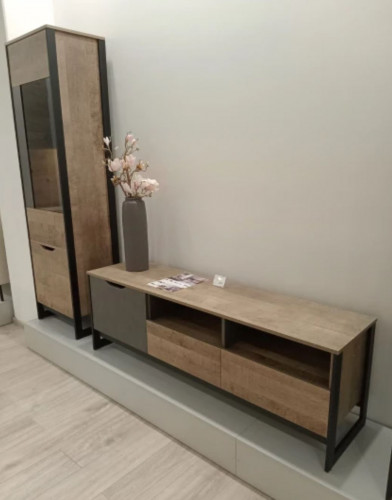 Тумба под телевизор Perfect Home Арден/Arden 1-дверная с 2 ящиками 1D2S/160 Дуб санд гранж/матера